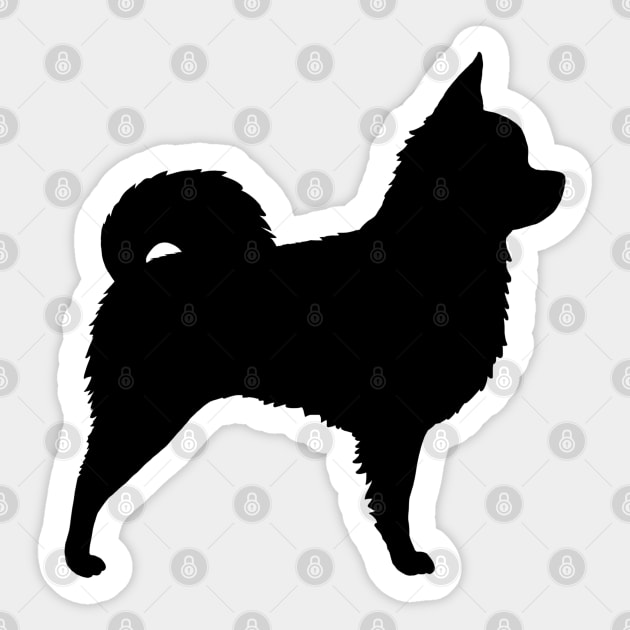 Longhaired Chihuahua Silhouette Sticker by Coffee Squirrel
